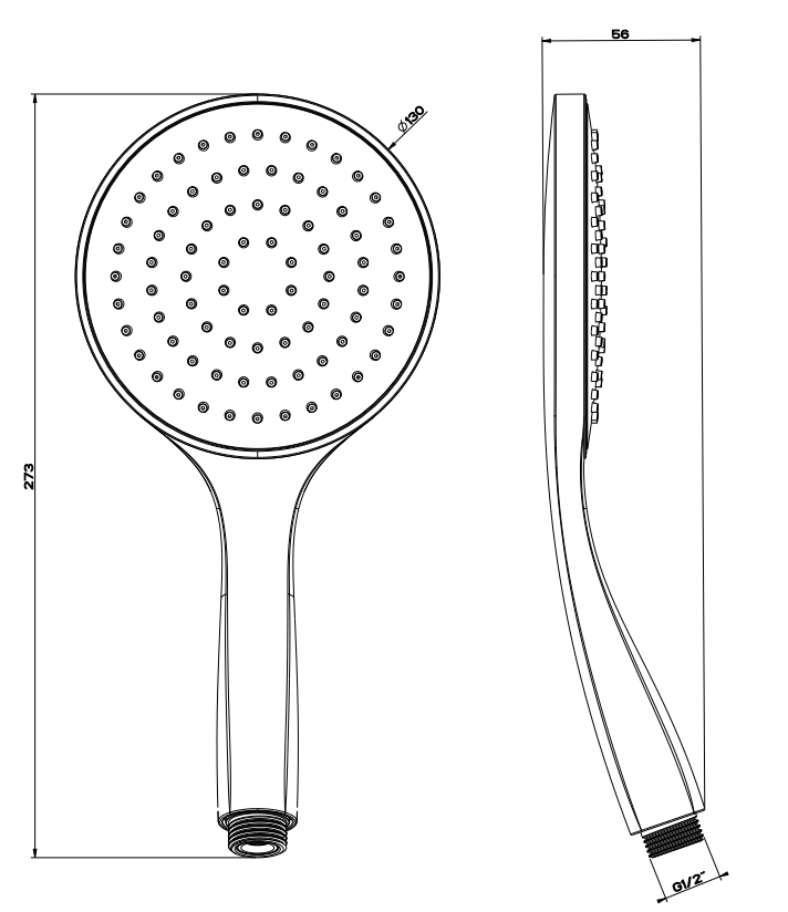 Doccetta anticalcare 130 mm monogetto cromo Gessi Cromo Lucido, dettaglio ravvicinato della finitura e del marchio