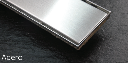 Dry50 Flat60 Lineare Flat Canaletta doccia Sifonata Con ambientato in box doccia con pareti in vetro - Revestech