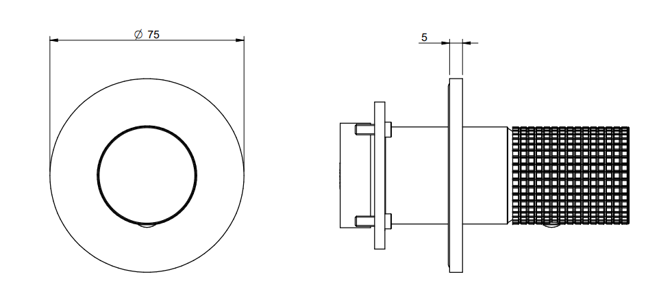Treemme T30 RWIT5BC8CCZ4 monocomando remoto lavabo doccia Cromo Lucido, vista laterale del profilo e della forma...