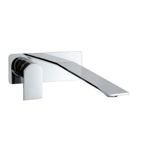 Treemme Ran miscelatore lavabo incasso 232mm senza parte Cromo Lucido ambientato su piano bagno con accessori...