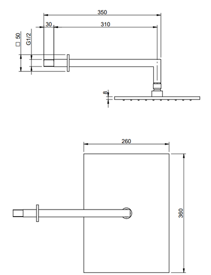 Treemme Arche IT6566CCZZZZ soffione 26x36 a parete anticalcare cromo