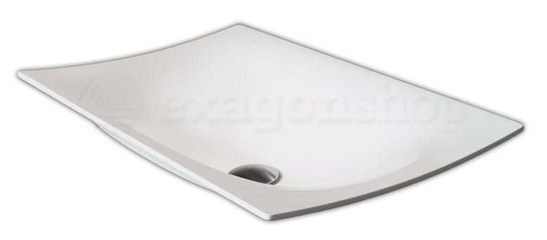 Antonio lupi lavabo 40x63 soprapiano ad incasso in flumood, vista frontale su sfondo bianco - Antonio Lupi Design