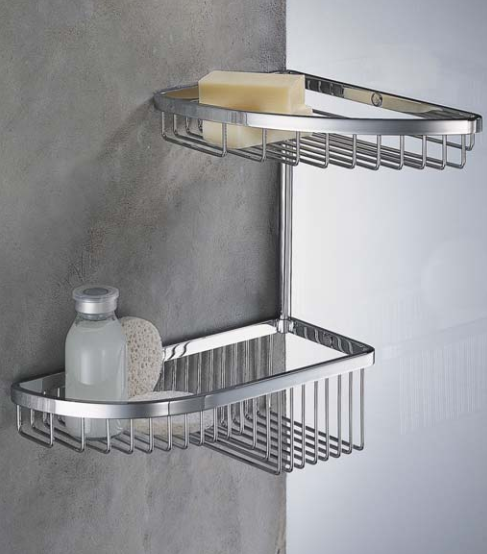 Colombo griglia angolare doppia e sfalsata per vasca doccia in bagno completo, vista d'insieme dell'ambiente - Colombo Design