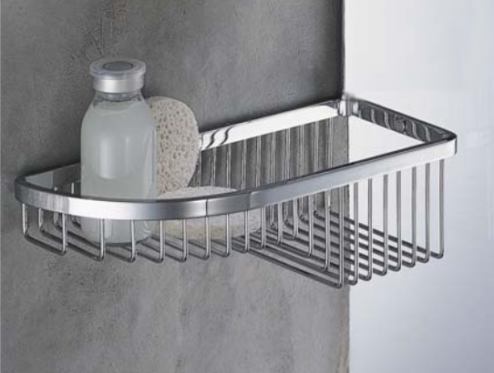 Colombo griglia angolare vasca doccia singola in ottone in bagno completo, vista d'insieme dell'ambiente - Colombo Design