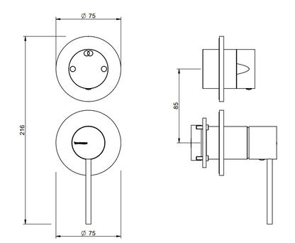Treemme Up+ Miscelatore doccia monocomando con deviatore 2 uscite senza parte incasso cromo