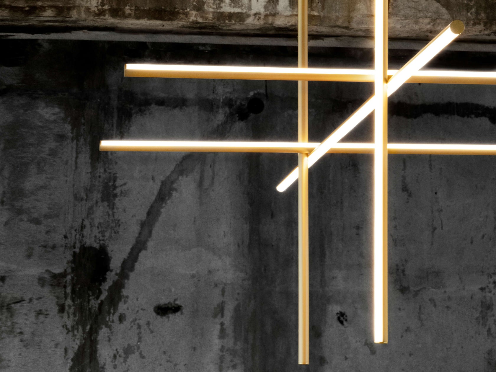 Flos Coordinates Ceiling 4 Lampada sospesa 176 cm Champagne Anodizzato Champagne spenta, dettaglio del corpo lampada e...