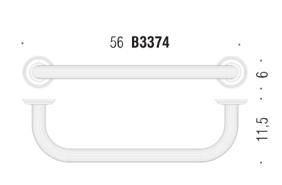 Colombo Design Hermitage B33740cr Maniglione di sicurezza 56 cm per vasca Cromo