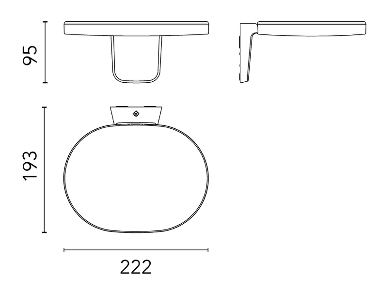 Flos Oplight Wall 1 Lampada applique Da Parete Bianco, vista posteriore con attacco elettrico