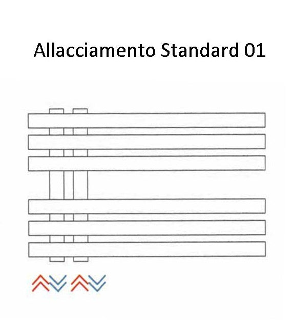 Irsap Blues scaldasalviette 170x50 ad acqua 460W allacciamento standard acciaio lucido da esposizione