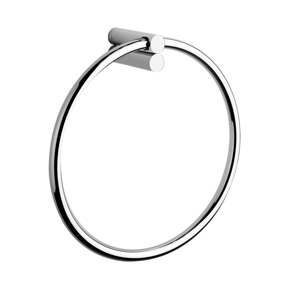Porta Salvietta ad Anello 22 Cm Cromo Trasparenze Gessi, dettaglio ravvicinato del materiale e dell'aggancio