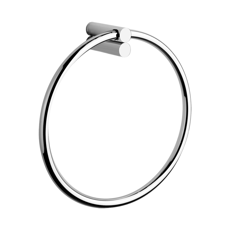Porta Salvietta ad Anello 22 Cm Cromo Trasparenze Gessi, dettaglio ravvicinato del materiale e dell'aggancio