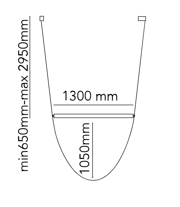 Flos Wireline Lampada 130 cm a sospensione cavo Rosa accesa in ambiente, design e diffusione della luce