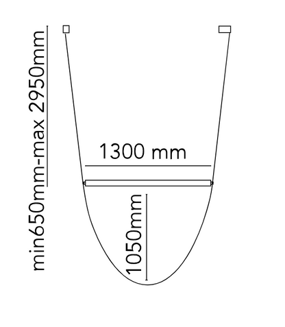 Flos Wireline Lampada led 130 cm a sospensione e luce diffusa in vetro trasparente con cavo in gomma Rosa