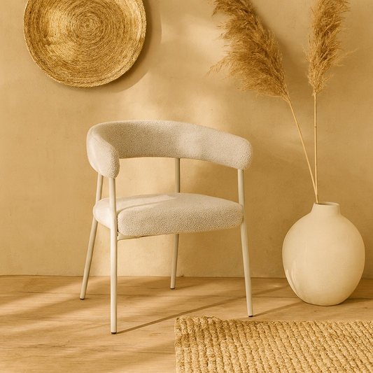 Andrea Bizzotto Giaele sedia effetto boucle warm grey e tortora 0732237