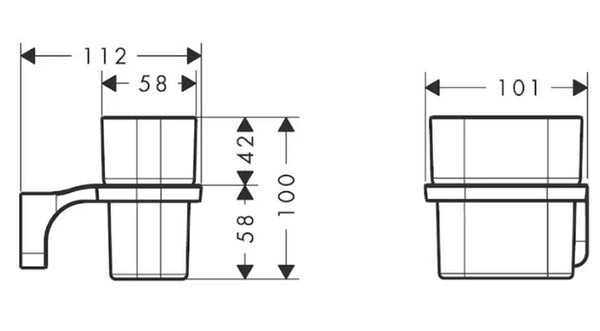 Bicchiere Porta Spazzolini a Parete bianco Cromo Urquiola 42434000 Hansgrohe