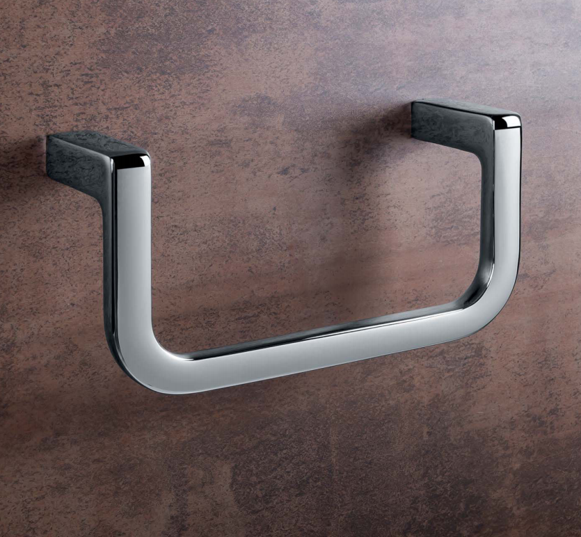 Colombo lulu b6231 porta salviette ad anello in ottone cromo montato a parete, vista del design e della finitura...