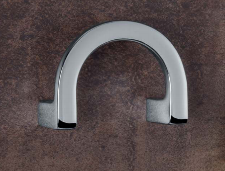 Colombo design Lulu Lc47 appendino portabito in ottone cromo montato a parete, vista del design e della finitura