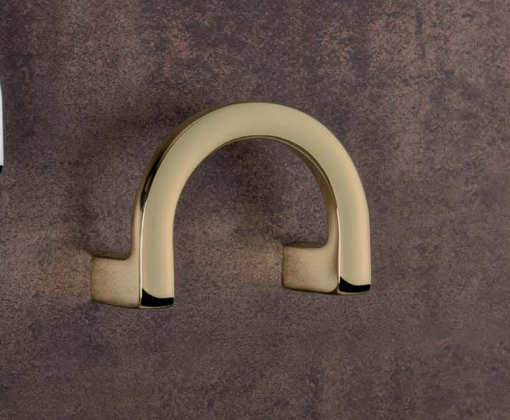 Colombo design Lulu Lc47 appendino portabito in ottone oro montato a parete, vista del design e della finitura