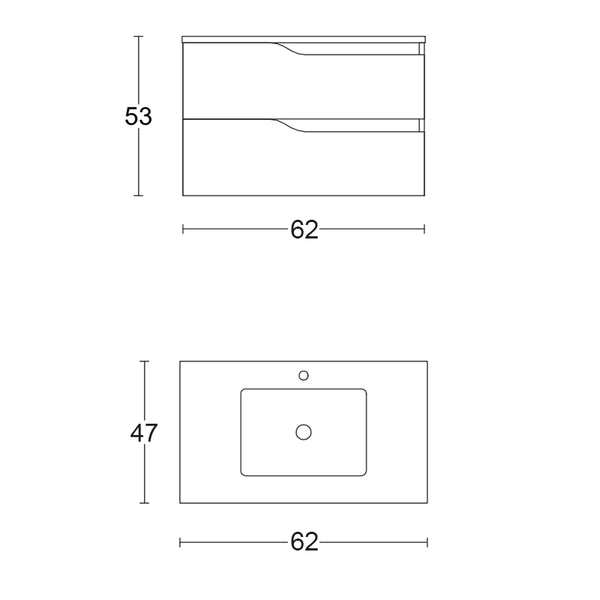 Mobile bagno 60x46 tabacco effetto legno con lavabo Gaia
