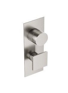 Treemme 5mm rwit28a3is03 miscelatore doccia monocomando con Acciaio in satinato, vista frontale della maniglia e della...
