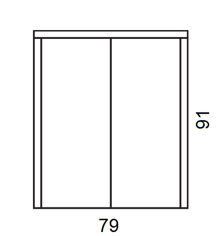 Mobile 79x65 porta lavatrice asciugatrice pietra con ante, vista laterale della canna girevole - Exagonshop
