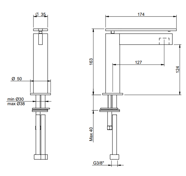 Treemme Time Time-out IT5111CCTMZZ miscelatore monocomando lavabo 124mm cromo