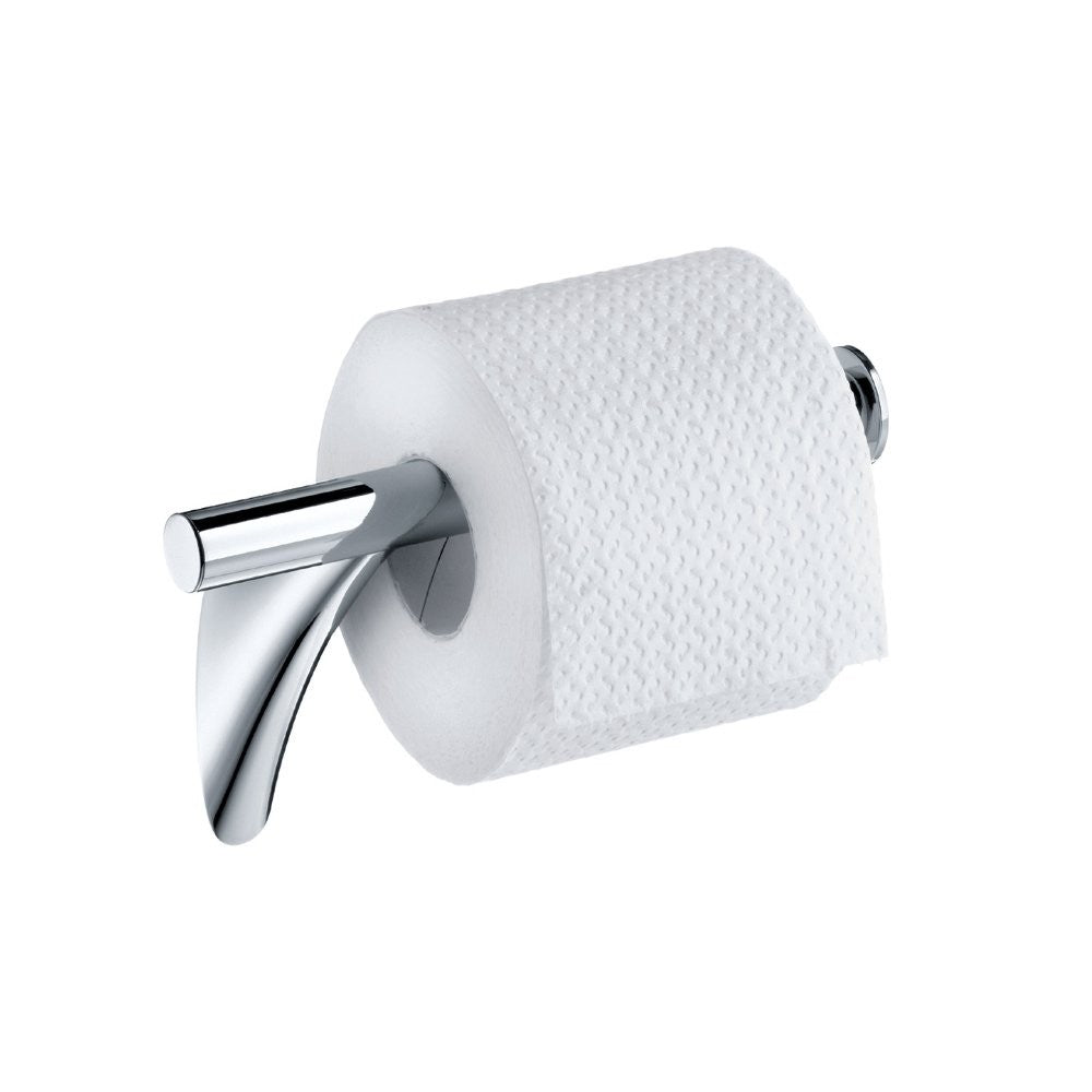 Porta Rotolo a muro Cromo Hansgrohe Axor Massaud montato a parete, vista del design e della finitura