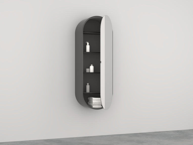 Cielo Arcadia Elio Specchio 50x145 Con Contenitore con lavabo e rubinetteria, vista frontale su sfondo neutro