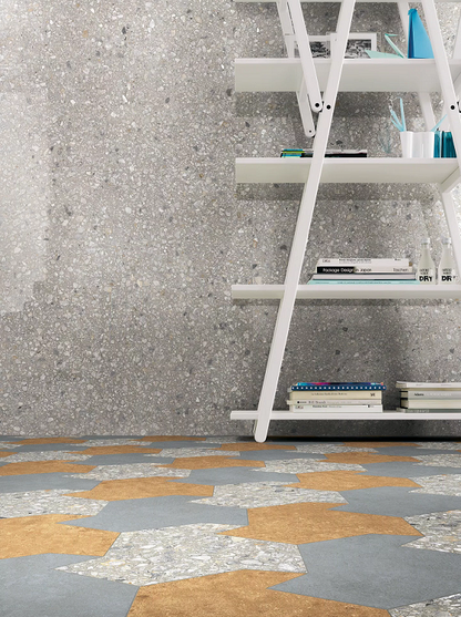 Pavimento rivestimento 60x120 Grip 20mm V3 in gres porcellanato Earl Grey Mix Cerim Match Up
