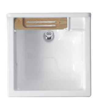 Colavene Jollywash lavatoio 50x45 con cesto portabiancheria, dettaglio della doccetta estraibile