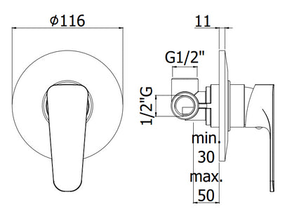 Paffoni Sly Sy010 Miscelatore doccia incasso Monocomando Cromo
