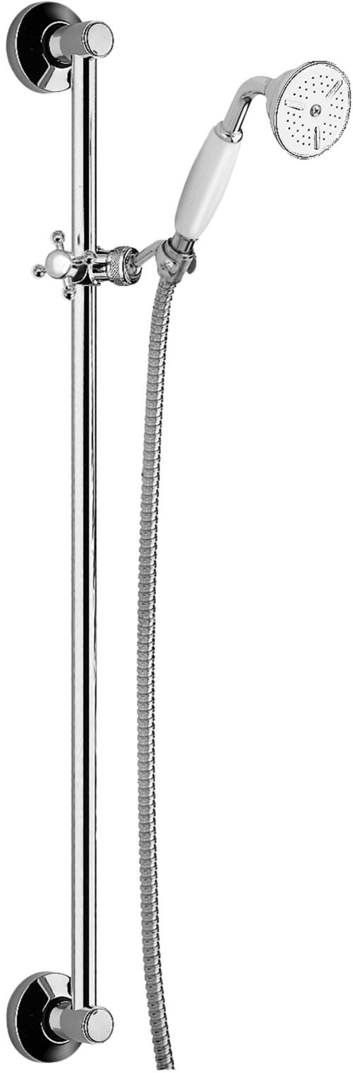Paffoni Belinda Zsal070 asta doccia 73 cm con saliscendi, dettaglio ravvicinato della finitura e del marchio