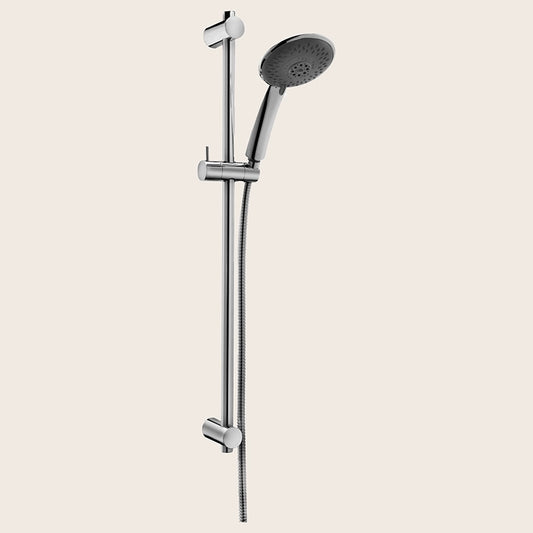 Paffoni Prestige Zsal118 asta doccia 73 cm con saliscendi e in cromato, vista frontale della maniglia e della bocca di...