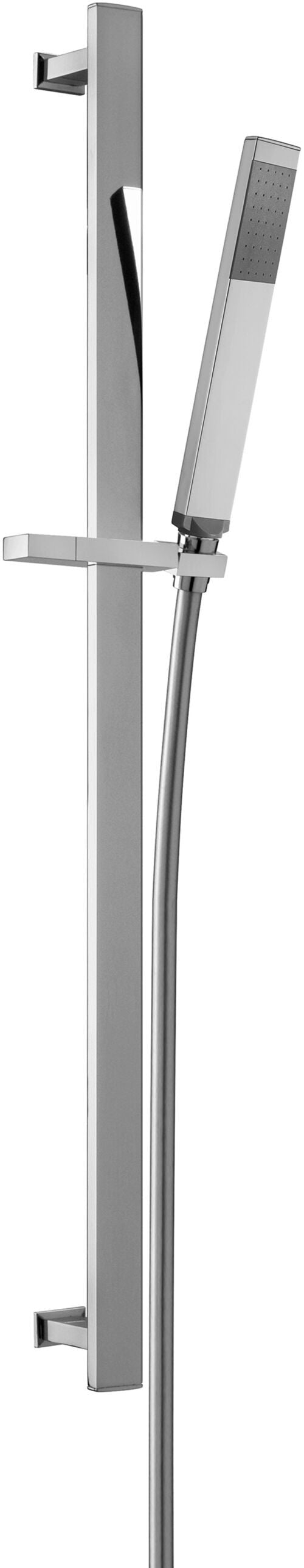 Paffoni City Zsal145 asta doccia interasse 70 cm con Argento, dettaglio ravvicinato della finitura e del marchio