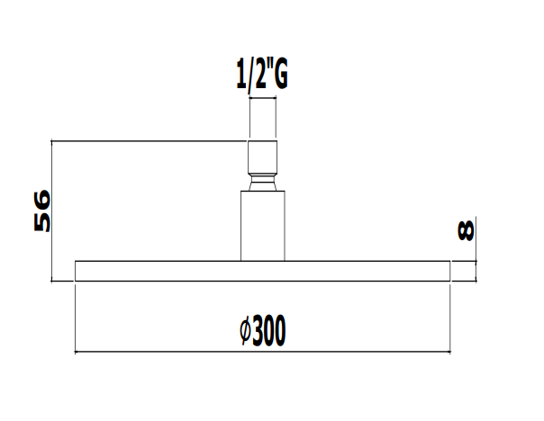 Paffoni master king soffione 30 cm doccia tondo 8 mm in, componenti inclusi smontati: corpo incasso, placca e rosone