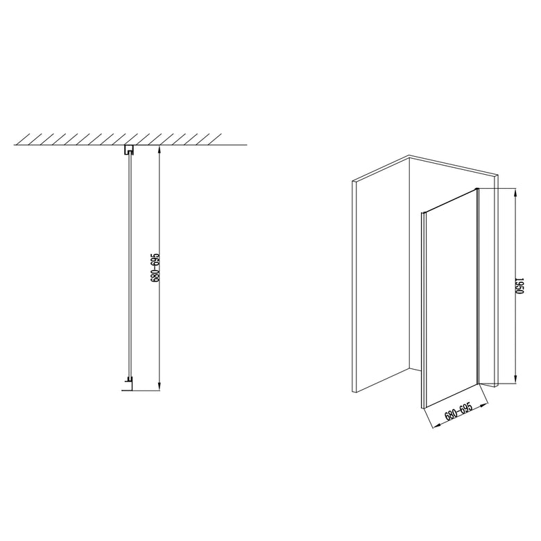 Box doccia 90x70 Rio a pivot vetro 6 mm trasparente H 195 installato in bagno moderno con ante in vetro temperato...