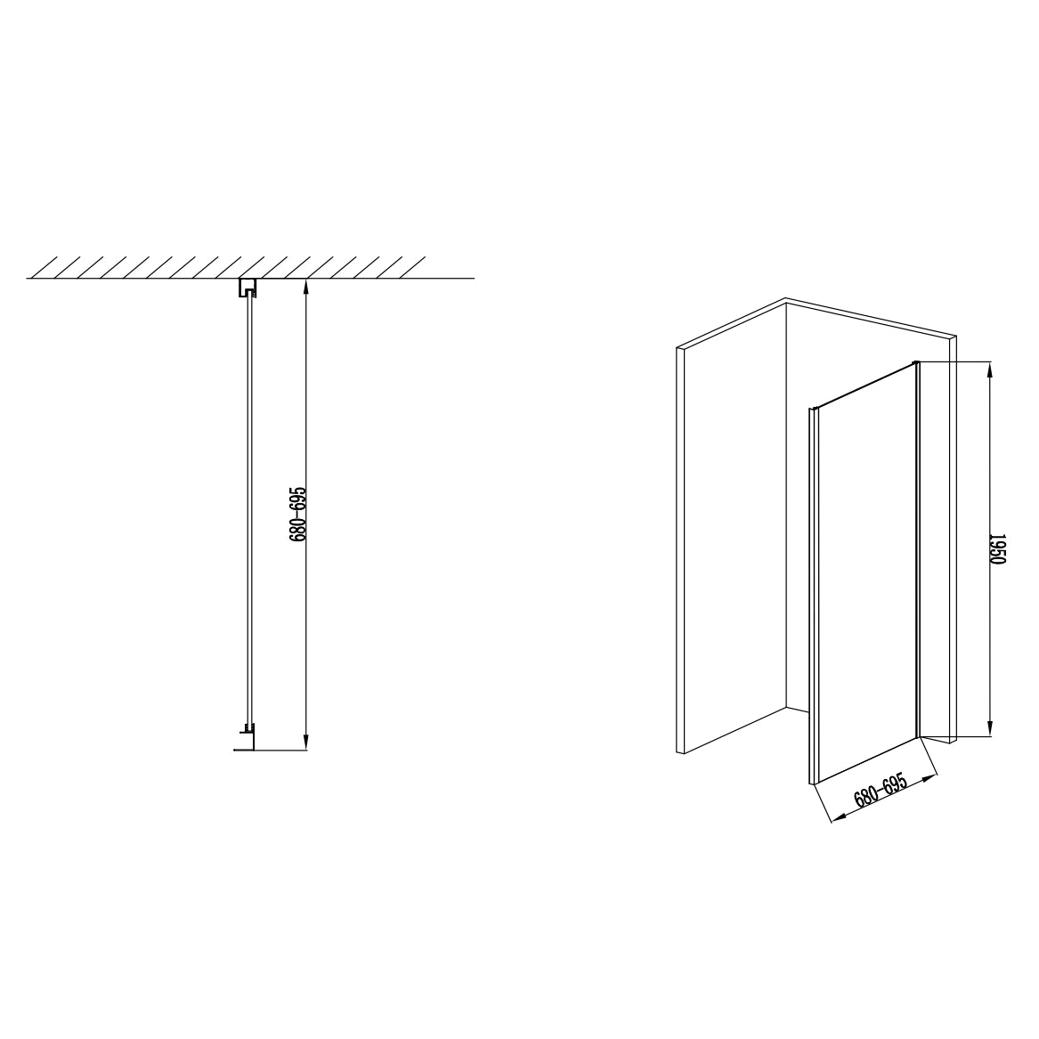 Box doccia 80x70 Rio a pivot vetro 6 mm trasparente H 195 installato in bagno moderno con ante in vetro temperato...