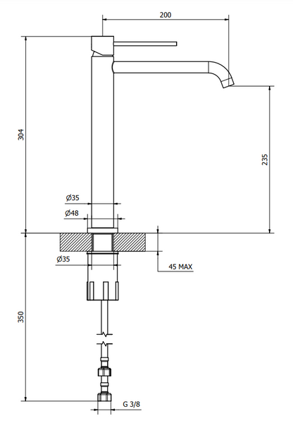 Teorema Jabil 25 Coppia Miscelatori Lavabo Alto E Bidet Scarico Click Clack Nero Opaco