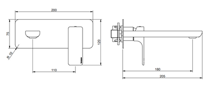 Treemme Hask miscelatore lavabo a muro senza parte incasso cromo RWIT6AA5CC03