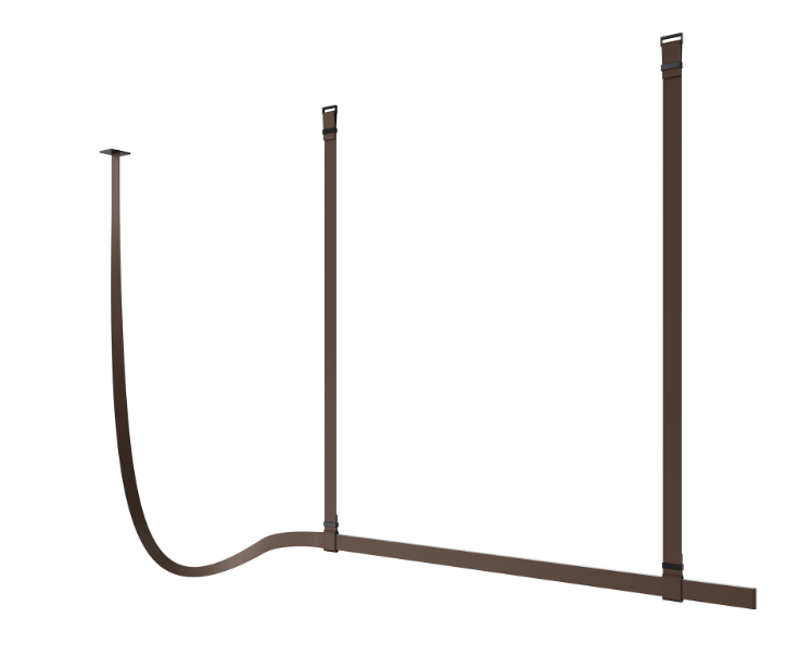 Flos Belt Lampada 200x150 sospesa in Pelle Naturale in alluminio e policarbonato accesa in ambiente, design e diffusione...