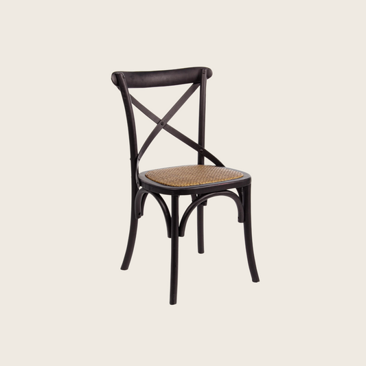 Andrea Bizzotto Cross Country sedia in rattan naturale e legno nero 0743234