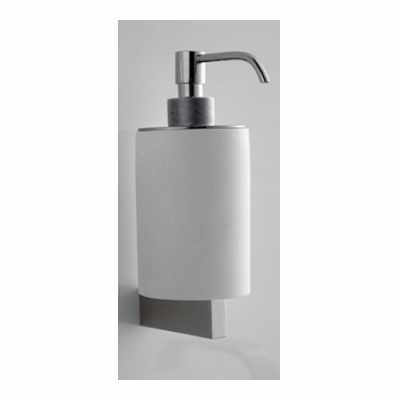 Antonio Lupi Play14 Dispenser in Resina Bianca e Inox Lucido Bianco in acciaio inox montato a parete, vista del design e...