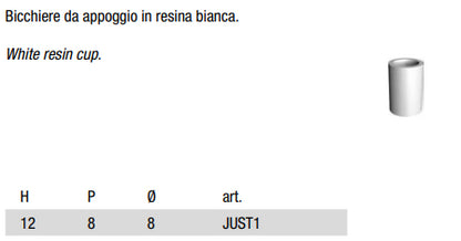 Antonio Lupi Just1 Bicchiere Da Appoggio in Resina Bianca