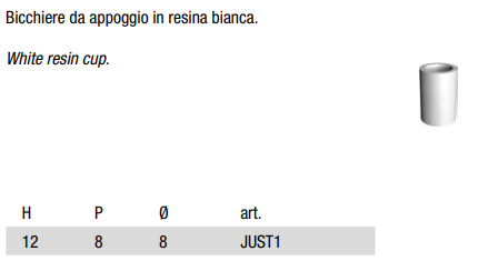 Antonio Lupi Just1 Portaspazzolini in Resina Bianca Bianco, dettaglio ravvicinato del materiale e dell'aggancio - Antonio...