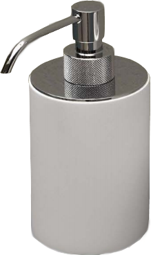 Antonio Lupi Just4 Dispenser sapone Resina Bianca Bianco in acciaio inox e satinato montato a parete, vista del design e...