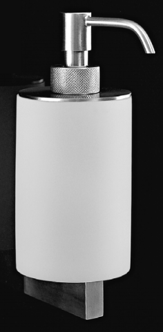 Antonio Lupi Just14 Dispenser a muro in resina bianco e in acciaio inox e satinato montato a parete, vista del design e...
