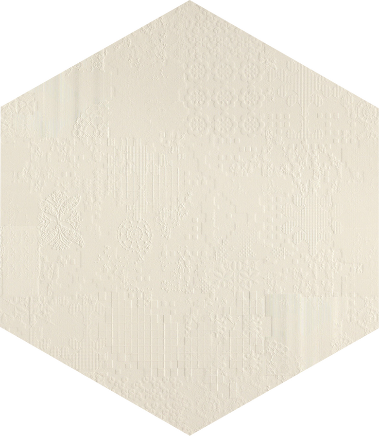 Mutina Dechiner Decor Piastrella Esagonale Rettificato in gres porcellanato e spazzolato, superficie e texture...