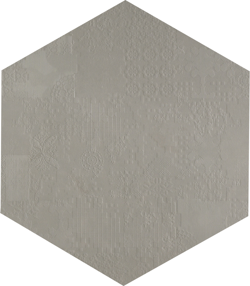 Mutina Dechiner Decor Piastrella Esagonale Rettificato in gres porcellanato e spazzolato, superficie e texture...