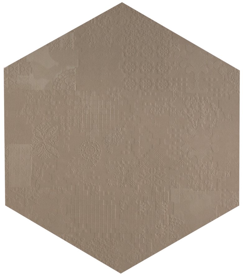 Mutina Dechiner Decor Piastrella Esagonale Rettificato in gres porcellanato e spazzolato, superficie e texture...