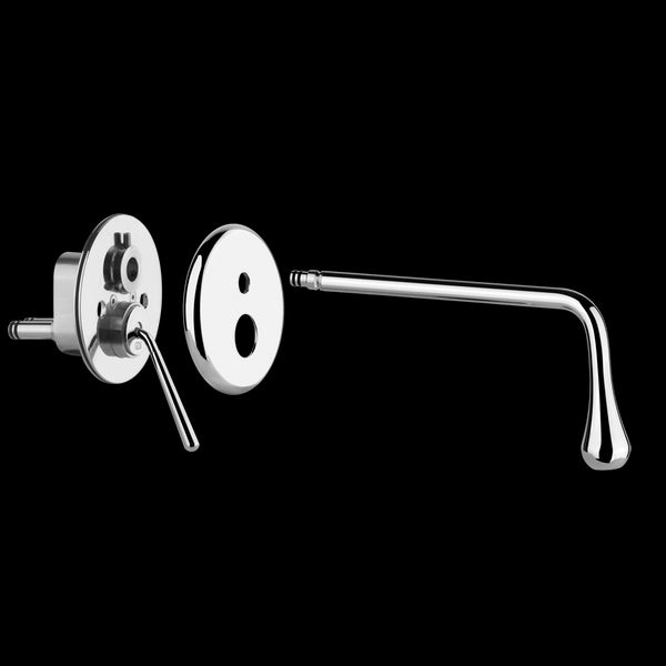 Parte esterna miscelatore lavabo monocomando a parete bocca lunga senza scarico senza parte incasso cromo Goccia 33686 Gessi